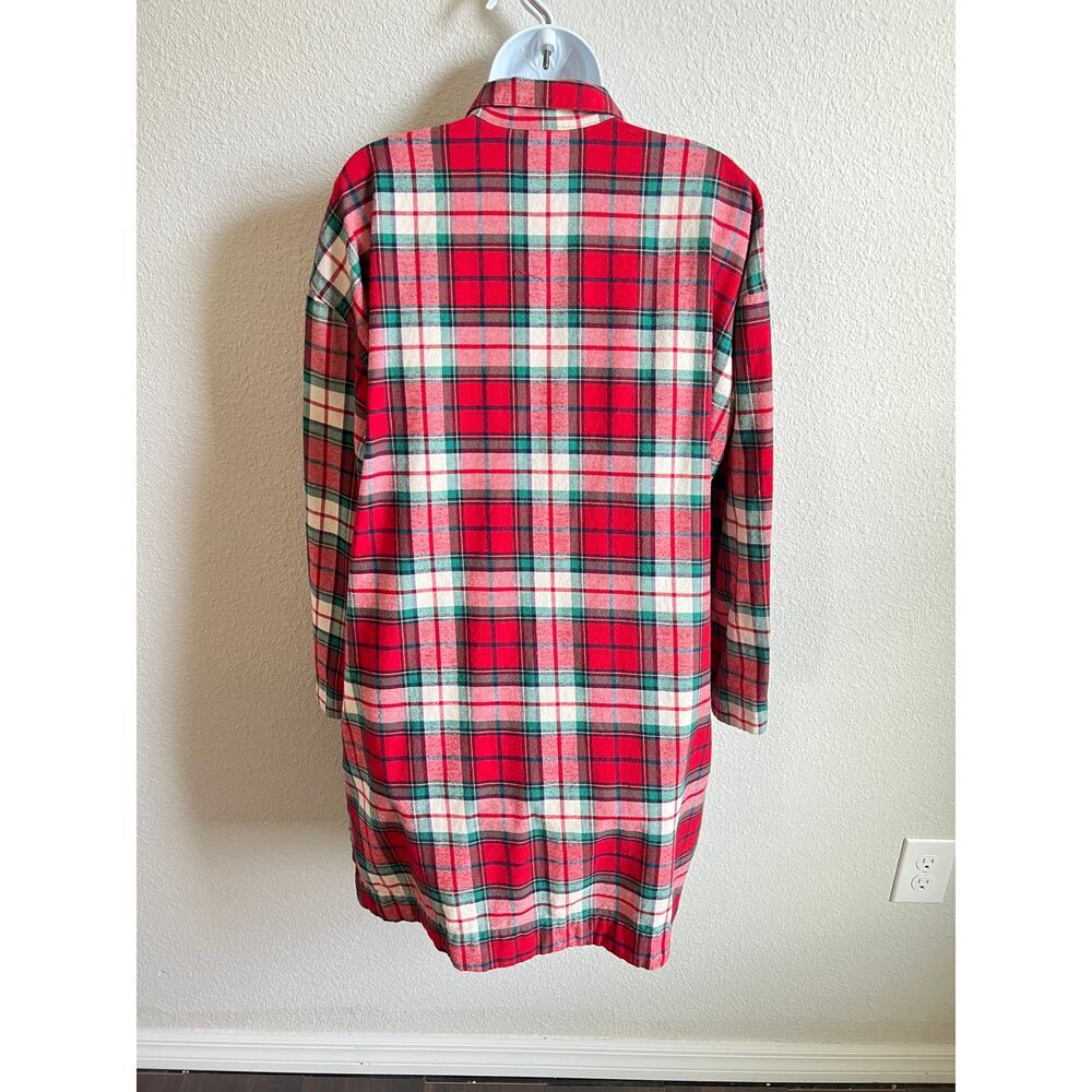 Hanna Andersson Holiday Flannel Red Plaid Nightgown Women's Small Pajamas - Picture 6 of 8